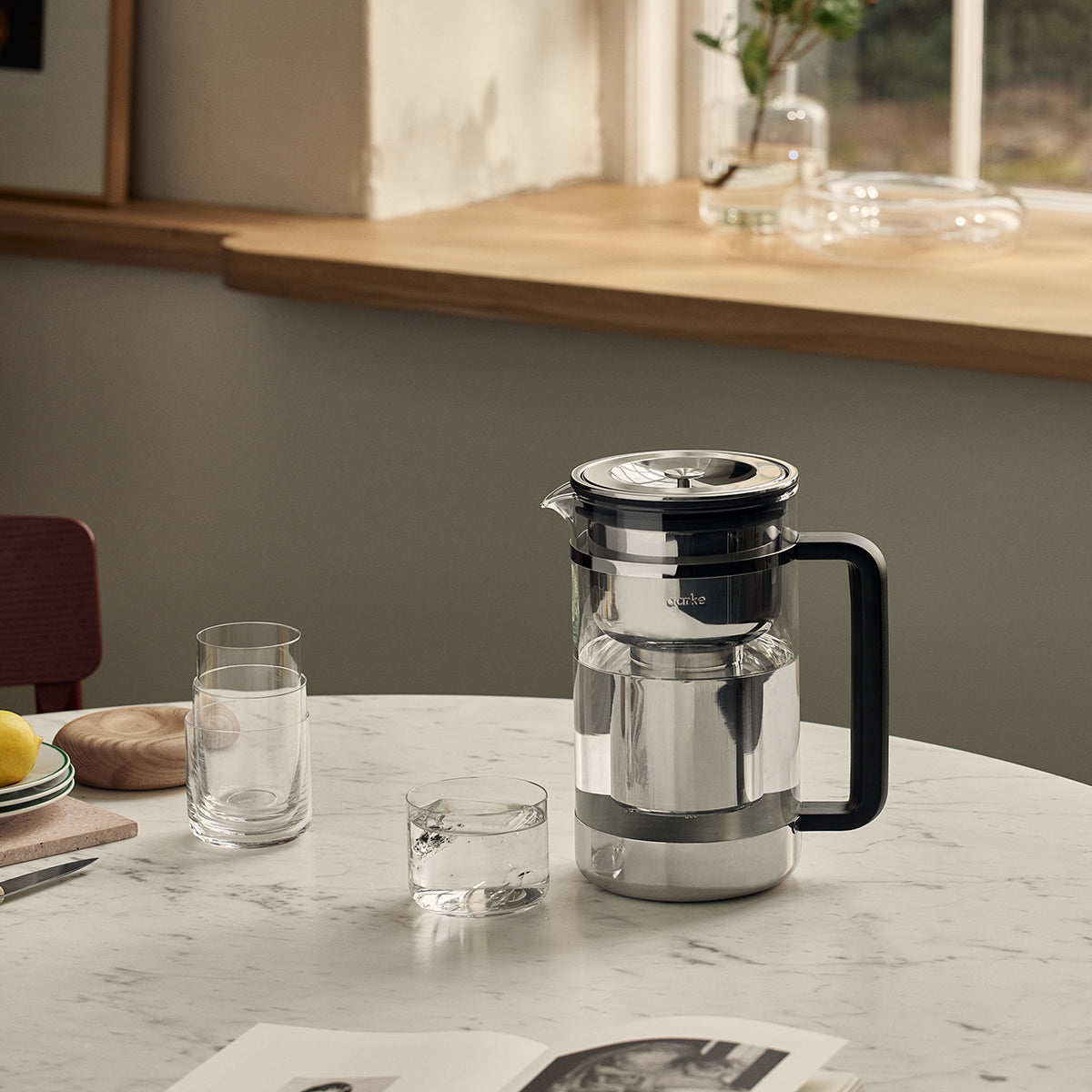 Aarke Purifier Large Glass water filter jug Glass water filter jug