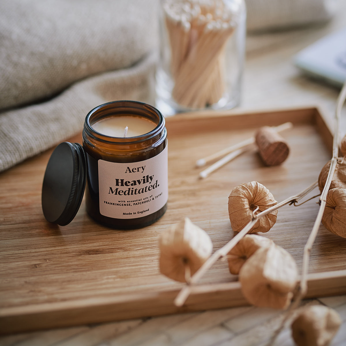 Aery Living Aromatherapy 140g Candle Jar Heavily Meditated