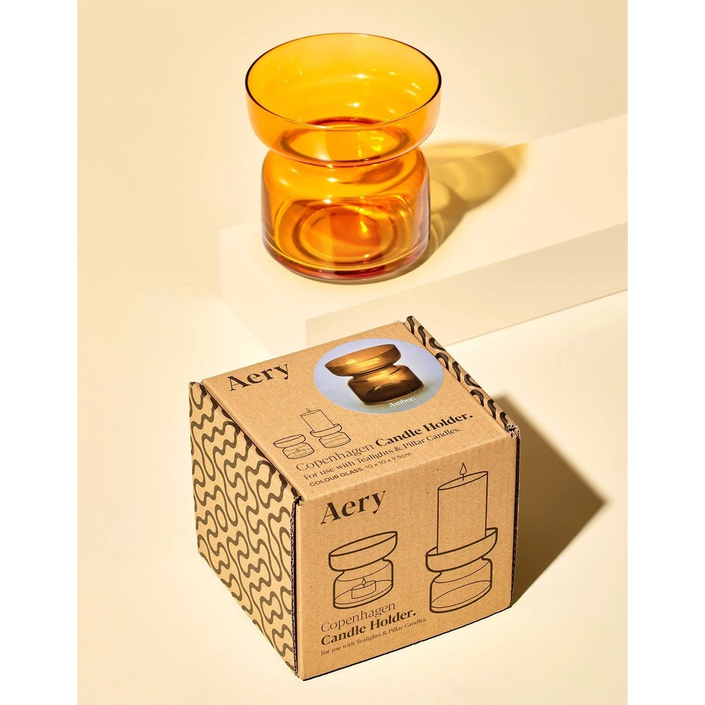 Aery Living Copenhagen Candle Holder Amber