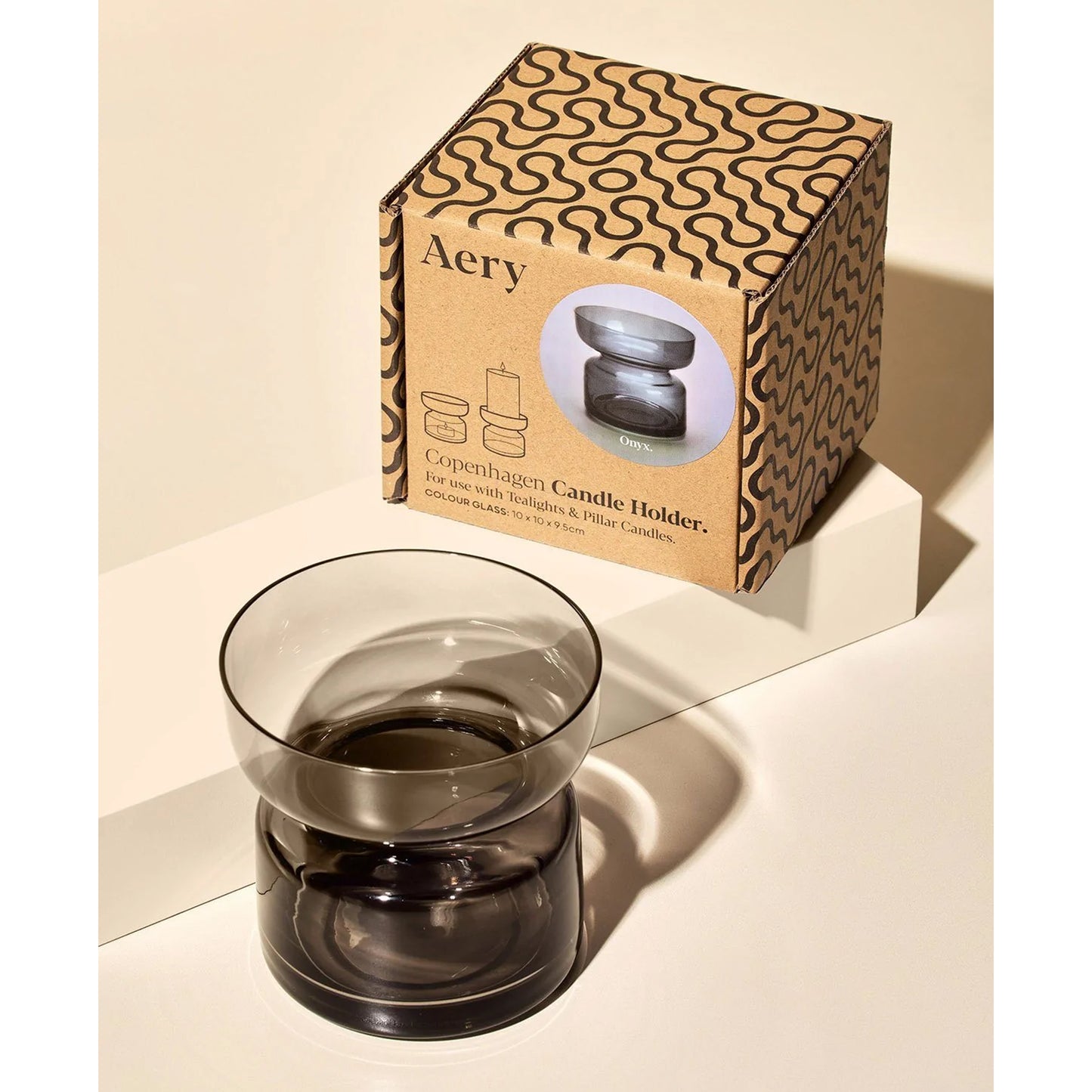 Aery Living Copenhagen Candle Holder Onyx