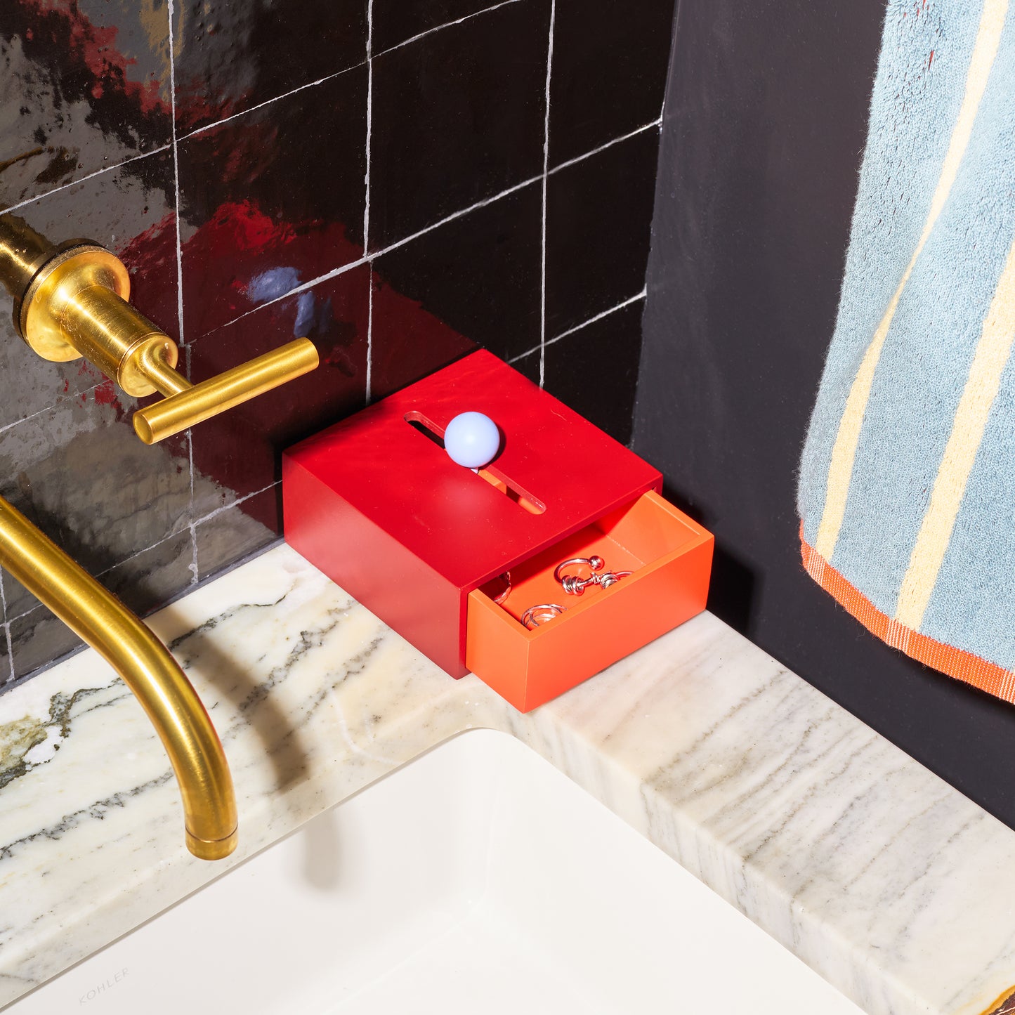 Areaware Cache Box Small Red Orange