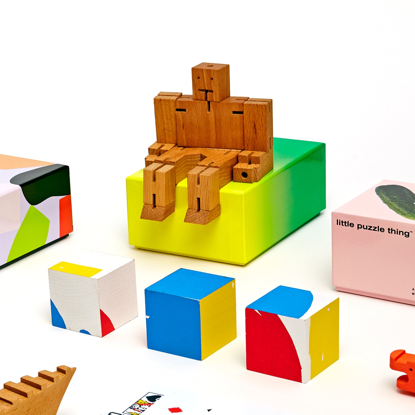 Areaware Cubebot Medium Natural Robot Toy Robot Toy