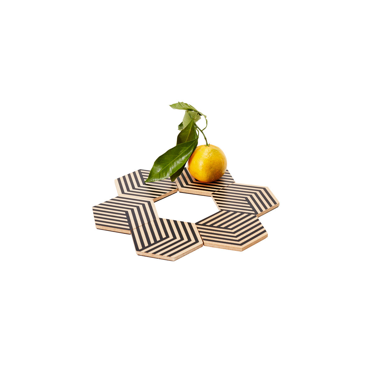Areaware Table Tiles Coasters Optical Black