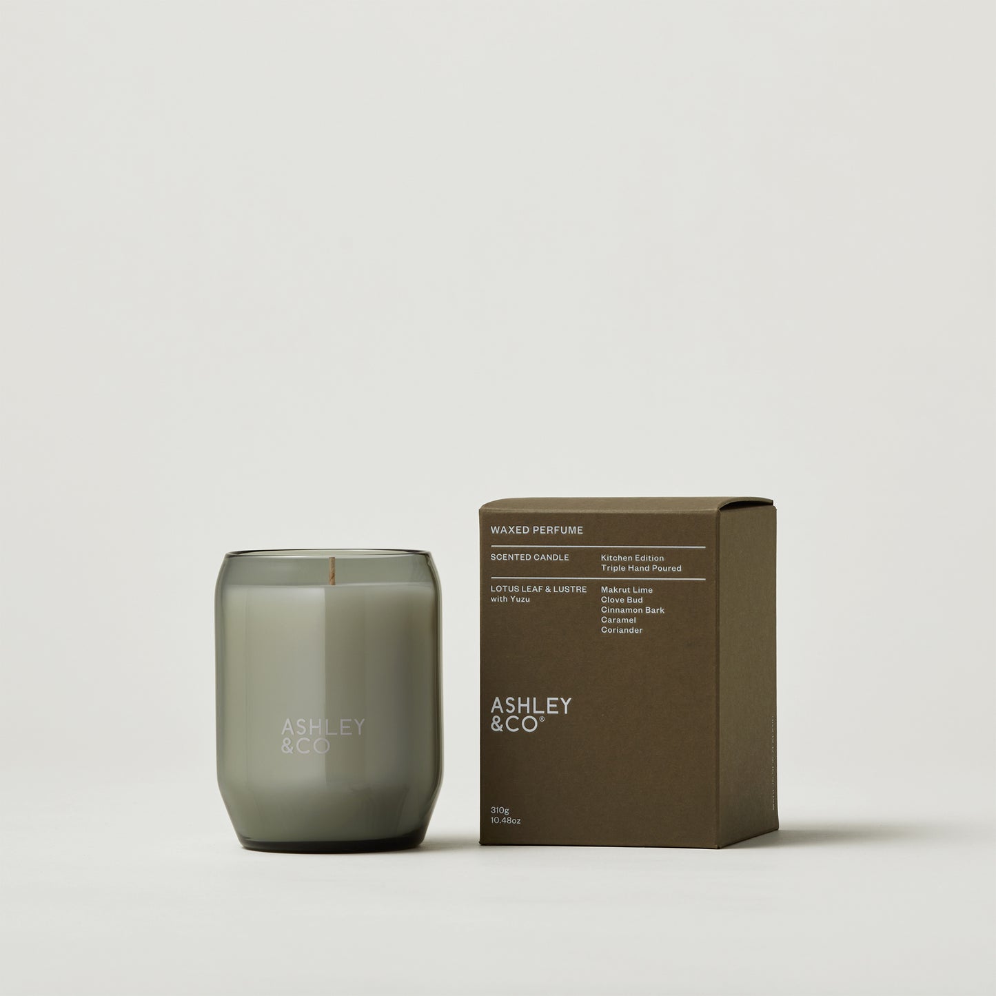 Ashley & Co Waxed Perfume Kitchen Candle 310g Lotus Leaf & Lustre Candle Candle