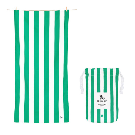 Dock & Bay Beach Towel Cabana Collection L Cancun Green 100% Recycled 100% Recycled