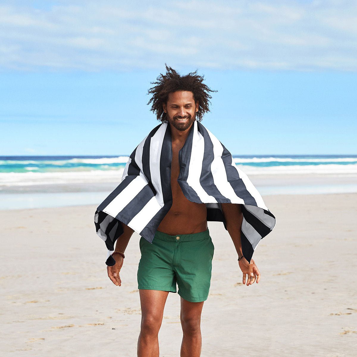 Dock & Bay Beach Towel Cabana Collection XL Kamari Charcoal 100% Recycled 100% Recycled