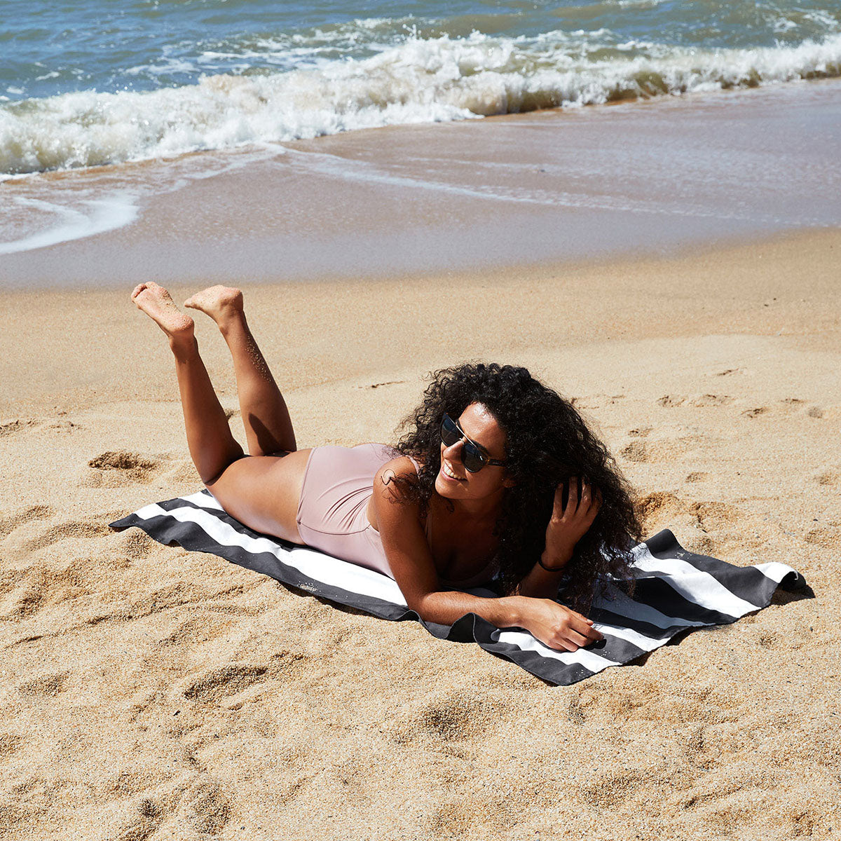 Dock & Bay Beach Towel Cabana Collection XL Kamari Charcoal 100% Recycled 100% Recycled
