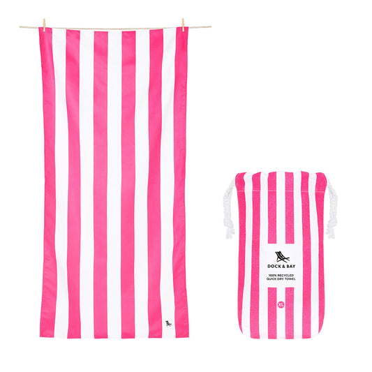 Dock & Bay Beach Towel Cabana Collection XL Phi Phi Pink 100% Recycled 100% Recycled