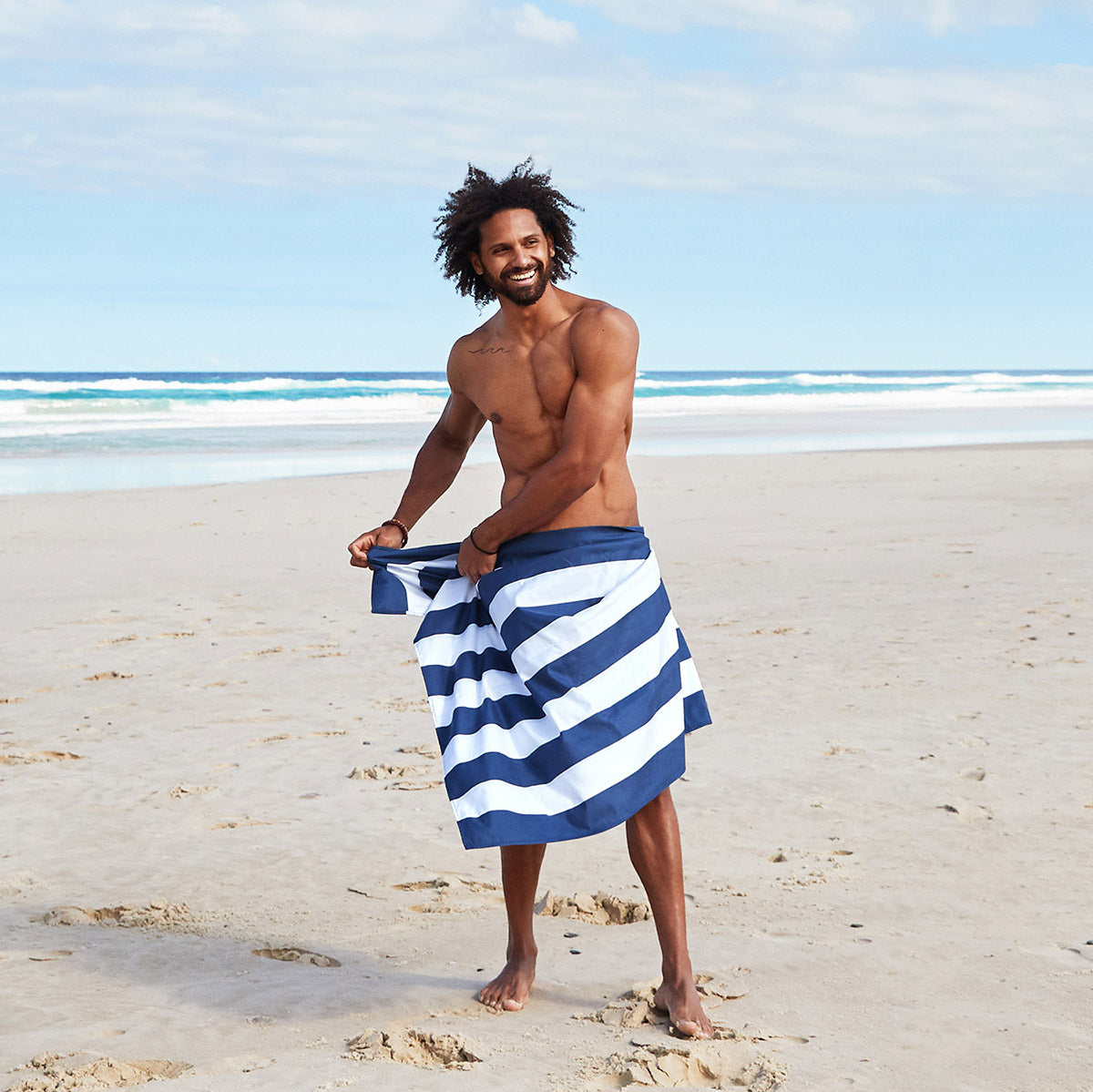 Dock & Bay Beach Towel Cabana Collection XL Whitsunday Blue 100% Recycled 100% Recycled