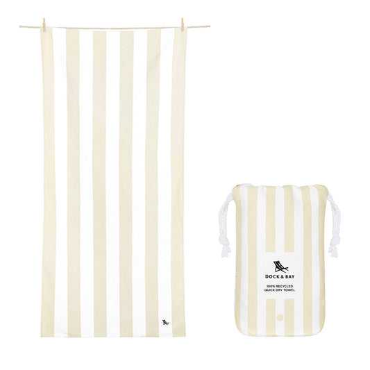 Dock & Bay Beach Towel Cabana Light Collection L Bora Bora Beige 100% Recycled 100% Recycled