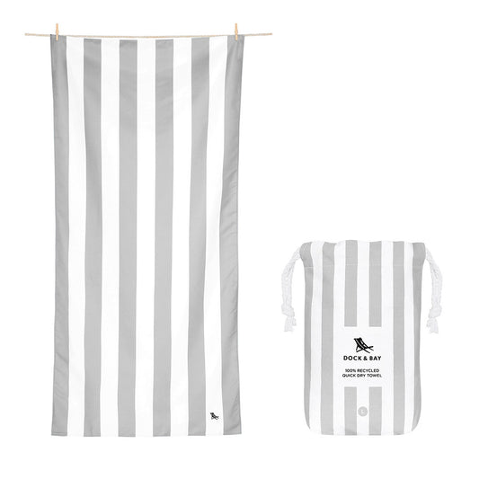 Dock & Bay Beach Towel Cabana Light Collection L Goa Grey 100% Recycled 100% Recycled