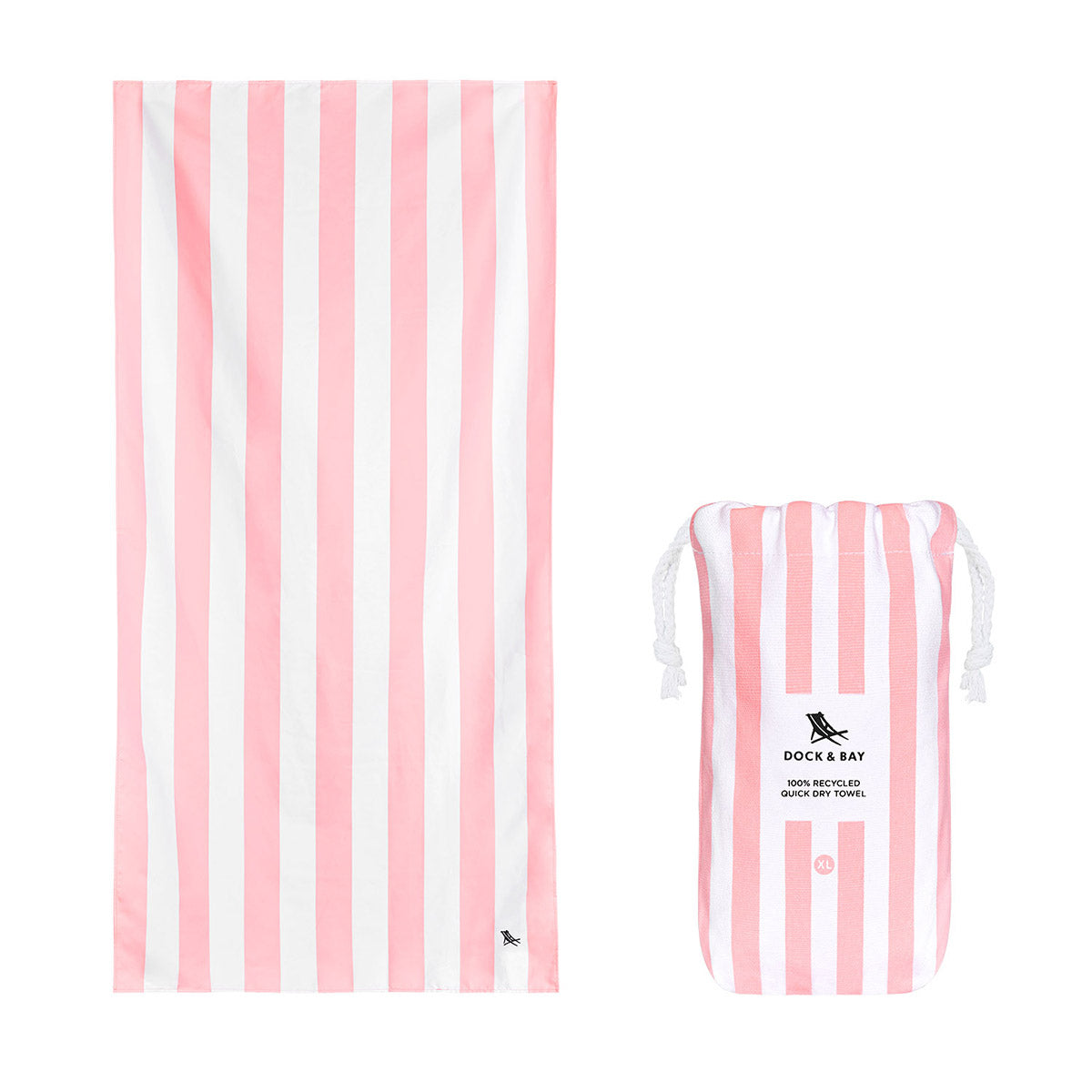 Dock & Bay Beach Towel Cabana Light Collection XL Malibu Pink 100% Recycled 100% Recycled