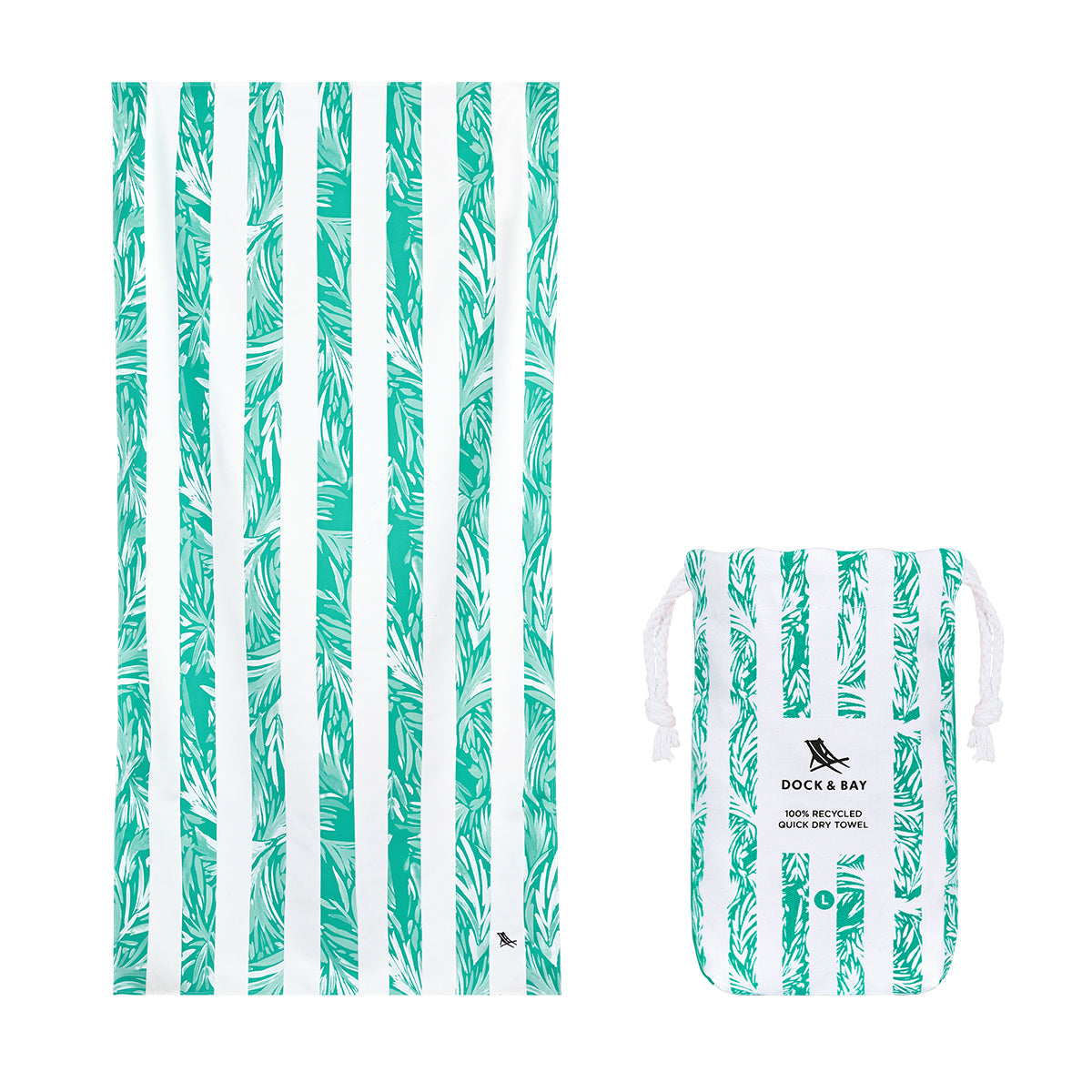 Dock & Bay Beach Towel Flower Power Collection L Palm Paradise 100% Recycled 100% Recycled