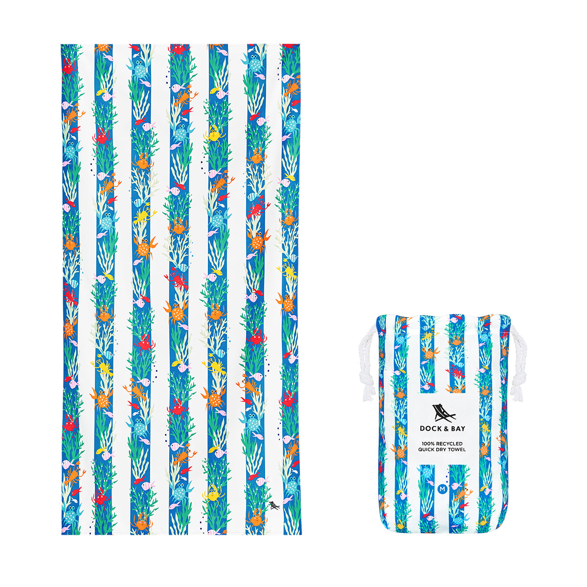 Dock & Bay Beach Towel Kids Collection M Beneath The Reef 100% Recycled 100% Recycled