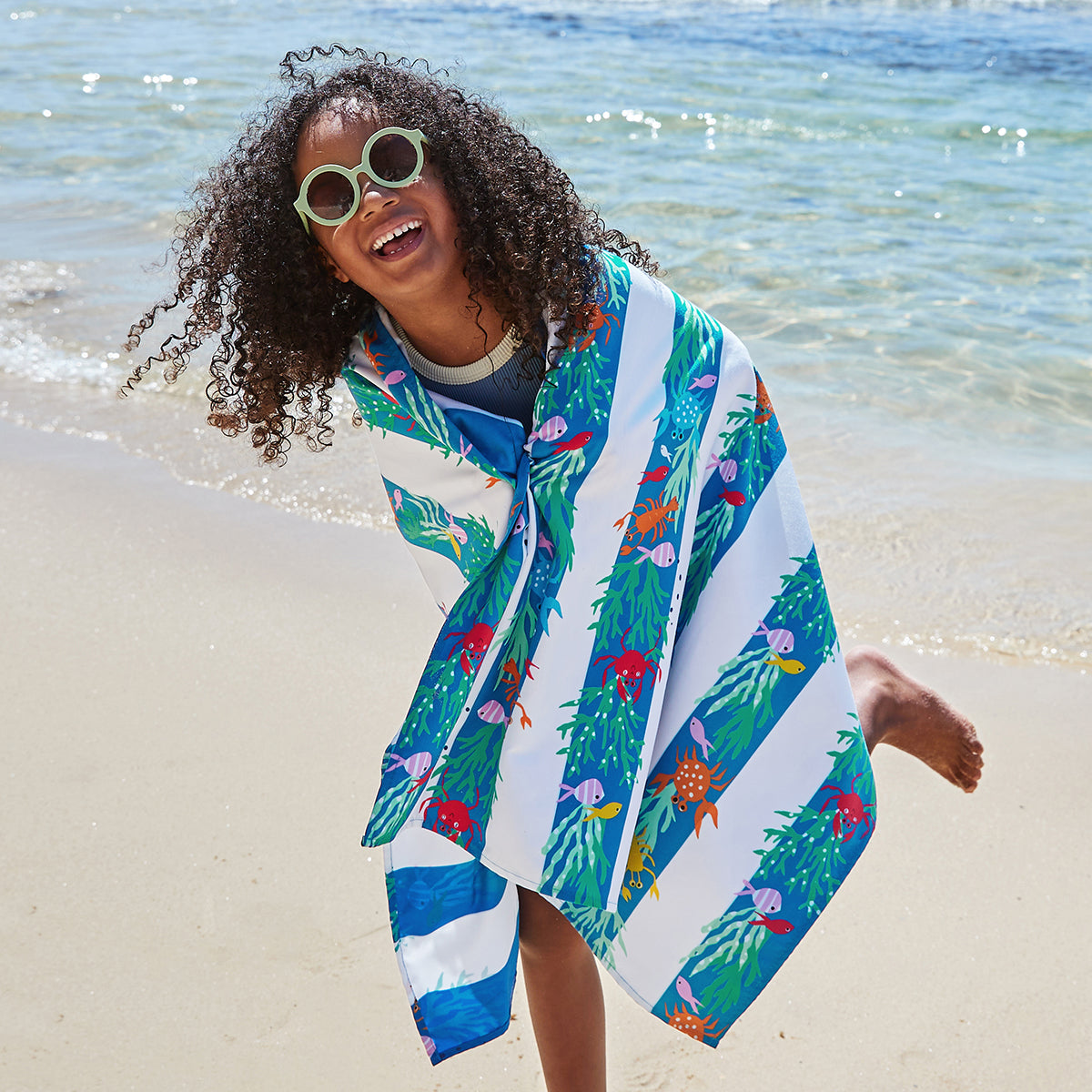 Dock & Bay Beach Towel Kids Collection M Beneath The Reef 100% Recycled 100% Recycled