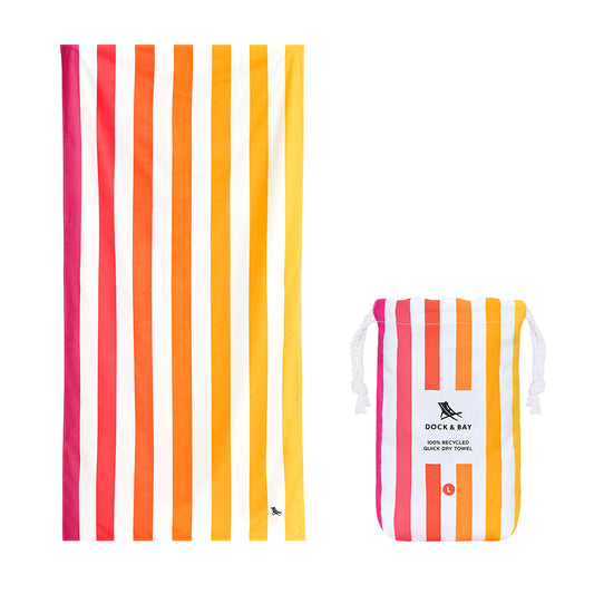 Dock & Bay Beach Towel Summer Collection L Peach Sunrise 100% Recycled 100% Recycled