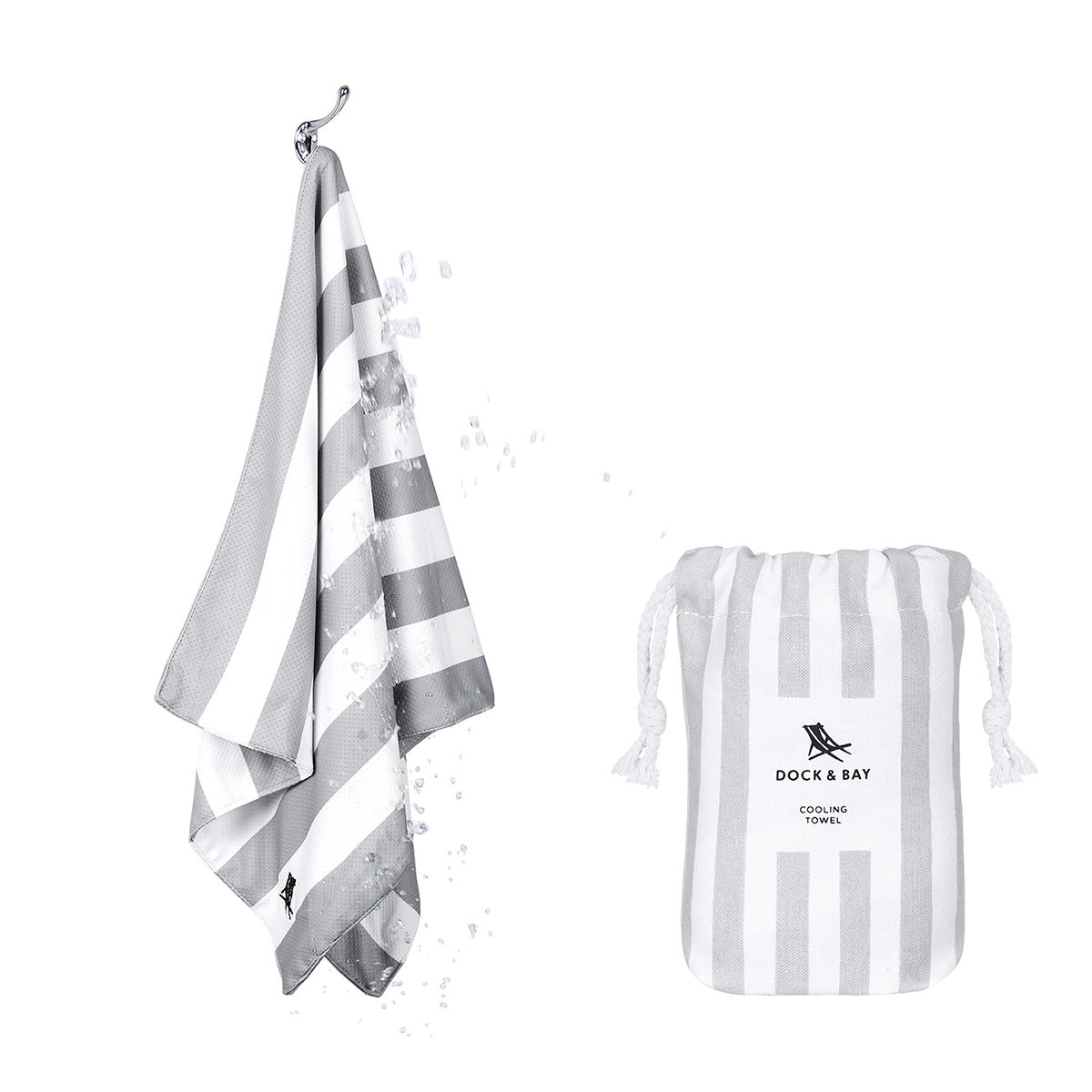 Dock & Bay Cooling Towel Cabana Collection Goa Grey 100% Recycled 100% Recycled