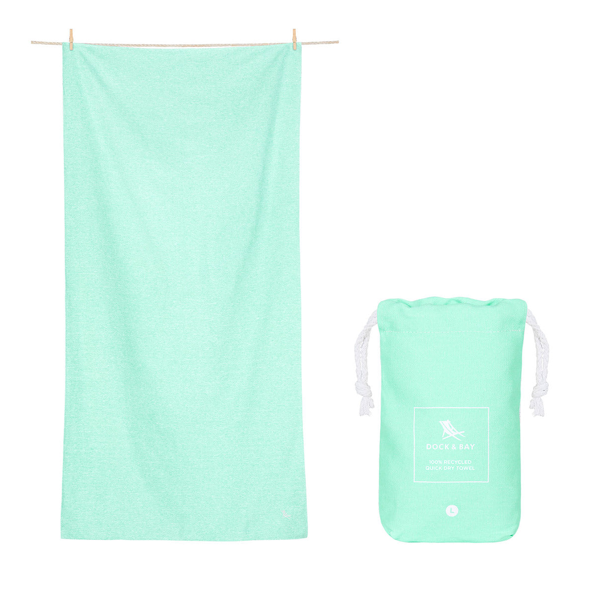 Dock & Bay Fitness Towel Essential Collection L Rainforest Green 100% Recycled 100% Recycled