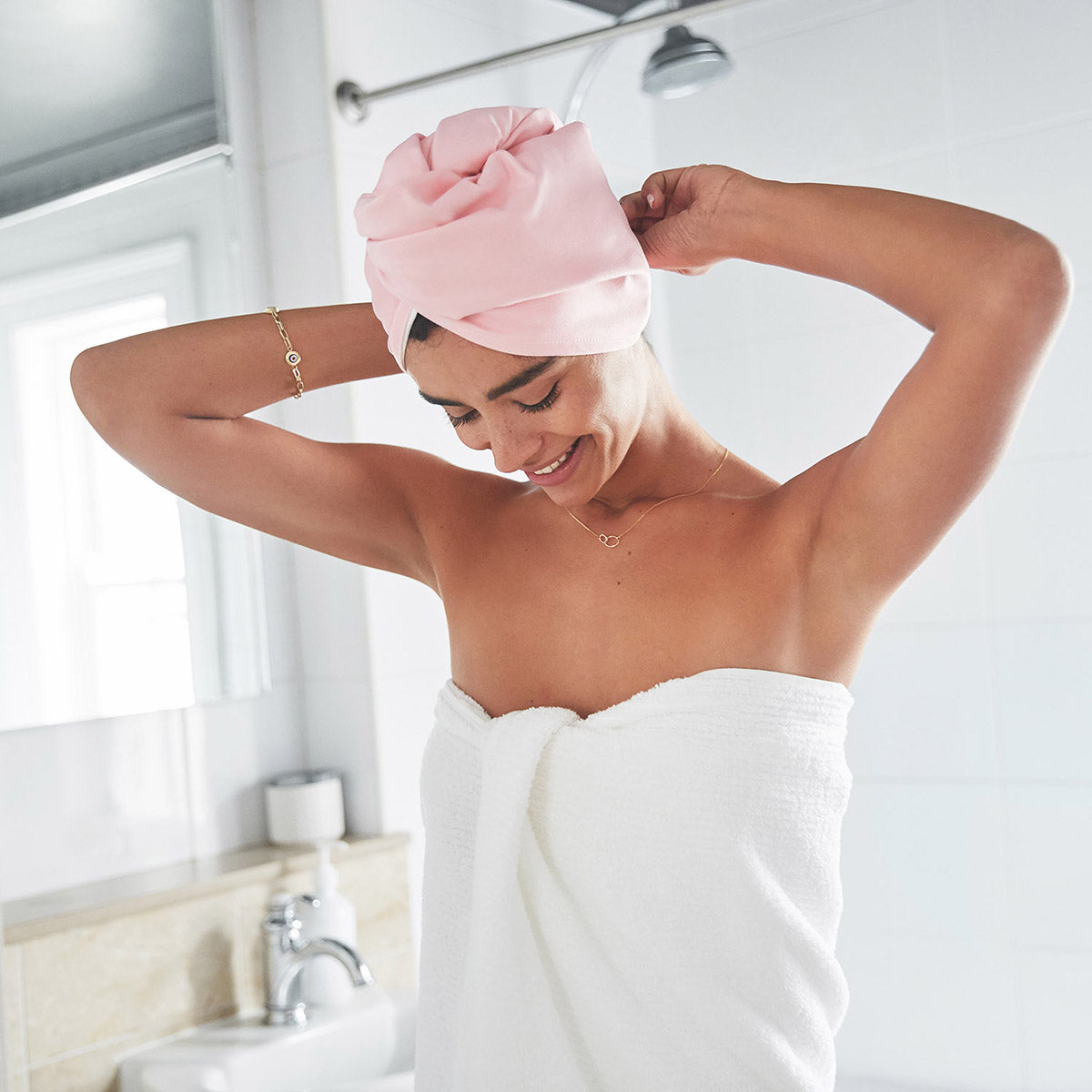 Dock & Bay Hair Wrap Classic Light Collection Bermuda Pink 100% Recycled 100% Recycled