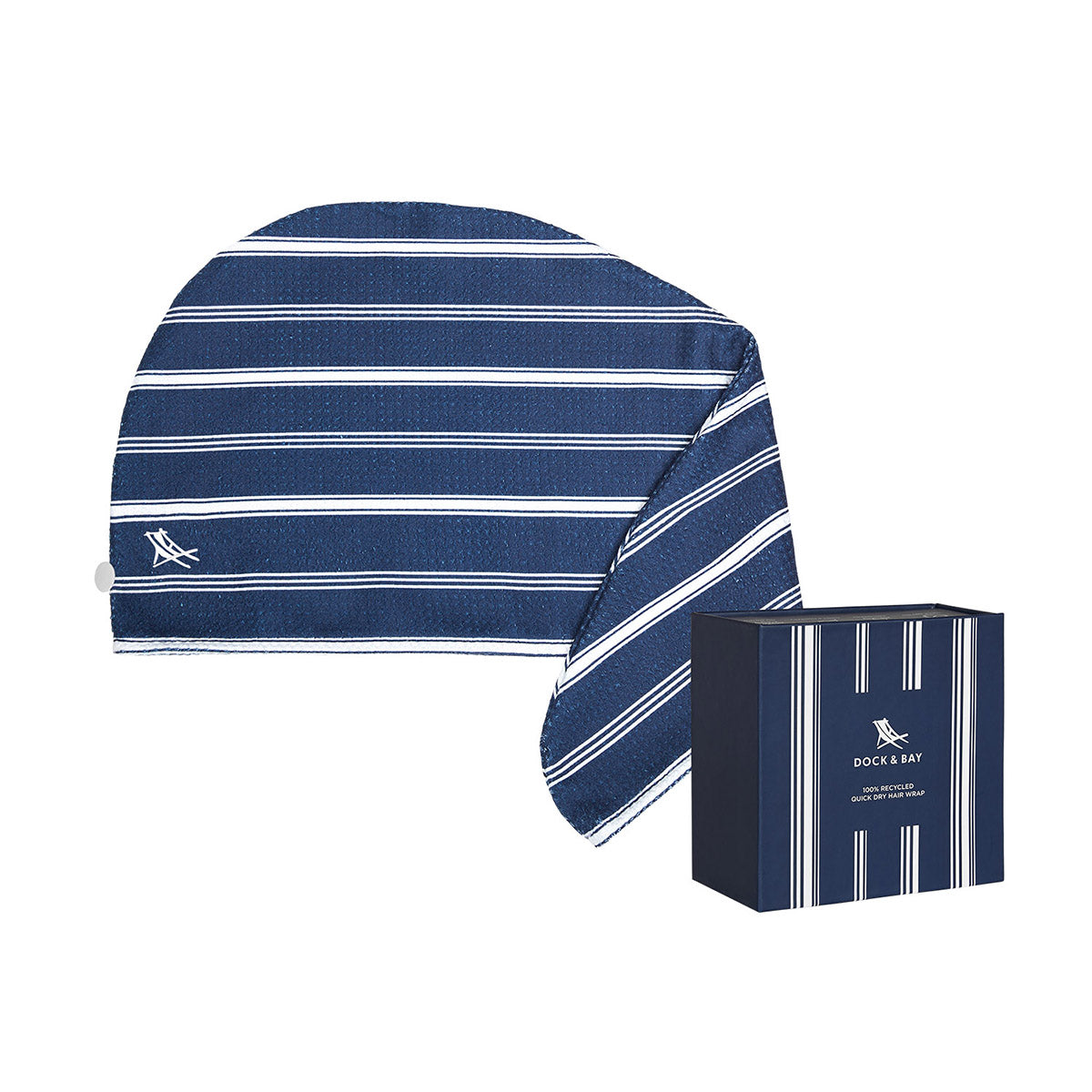 Dock & Bay Home Hair Wrap Collection Patchouli Navy 100% Recycled 100% Recycled