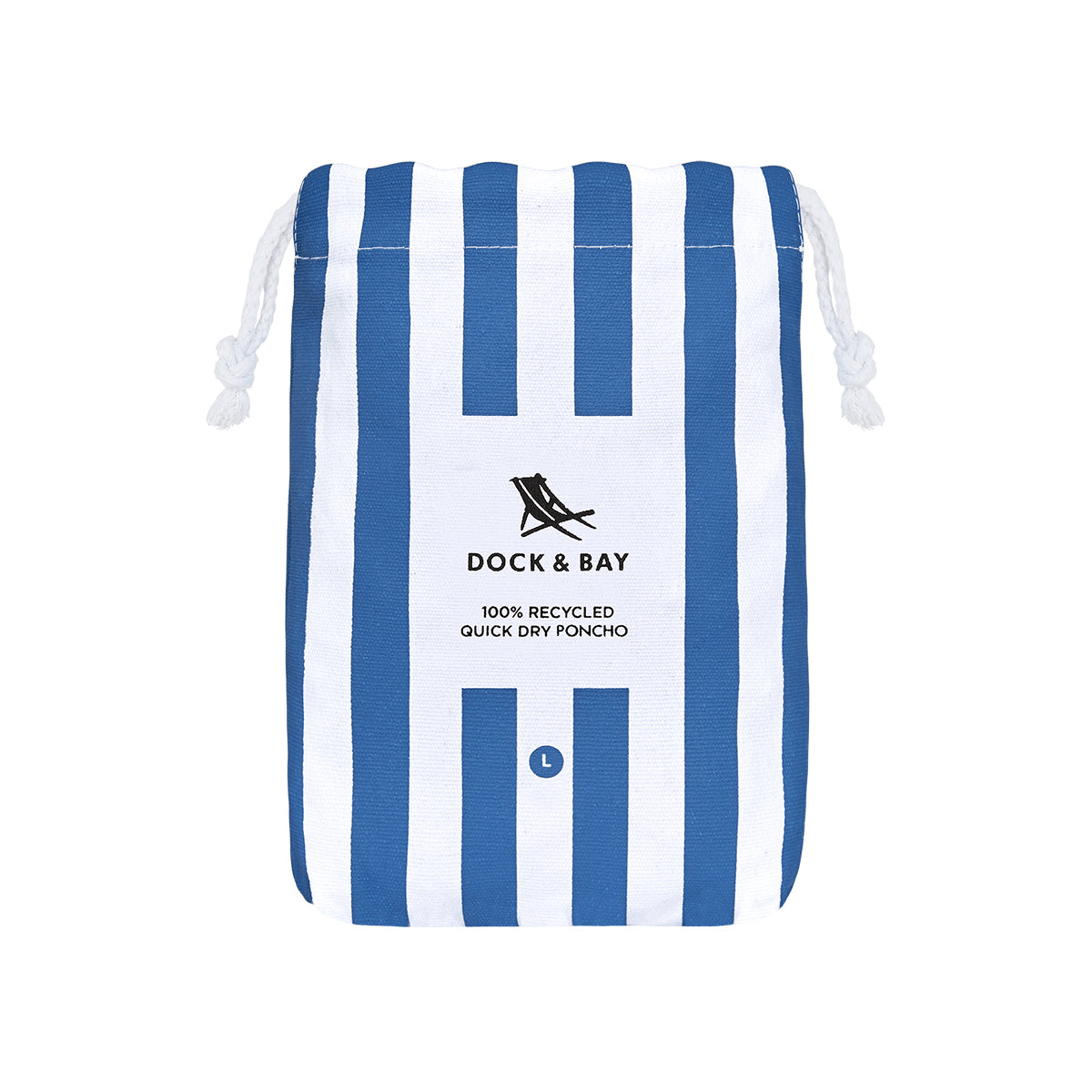 Dock & Bay Poncho Adult Cabana Collection Whitsunday Blue 100% Recycled 100% Recycled