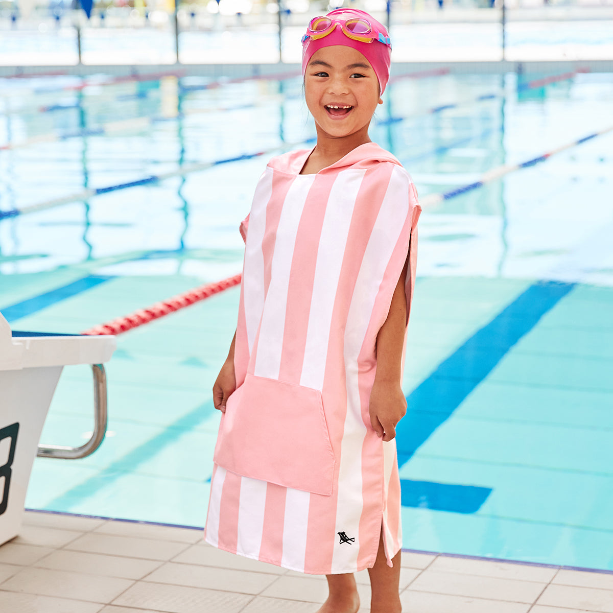 Dock & Bay Poncho Kids Cabana Collection Malibu Pink 100% Recycled 100% Recycled