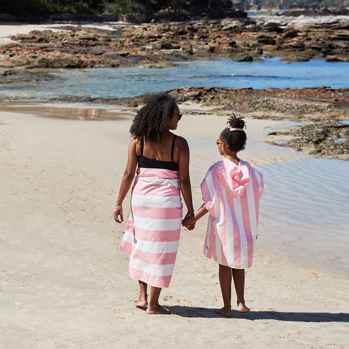 Dock & Bay Poncho Kids Cabana Collection Malibu Pink 100% Recycled 100% Recycled