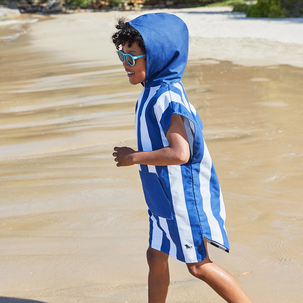 Dock & Bay Poncho Kids Cabana Collection Whitsunday Blue 100% Recycled 100% Recycled
