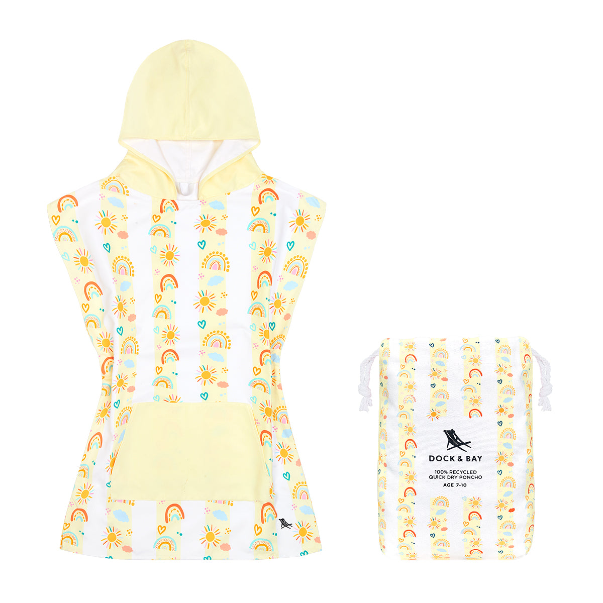 Dock & Bay Poncho Mini Patterned Collection Rainbow Road 100% Recycled 100% Recycled
