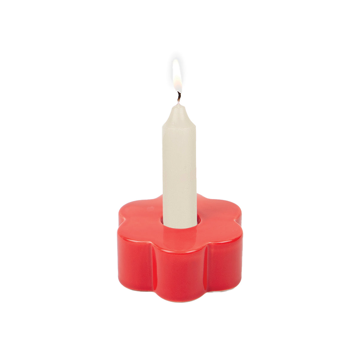 DOIY Daisy Candle Holder Red