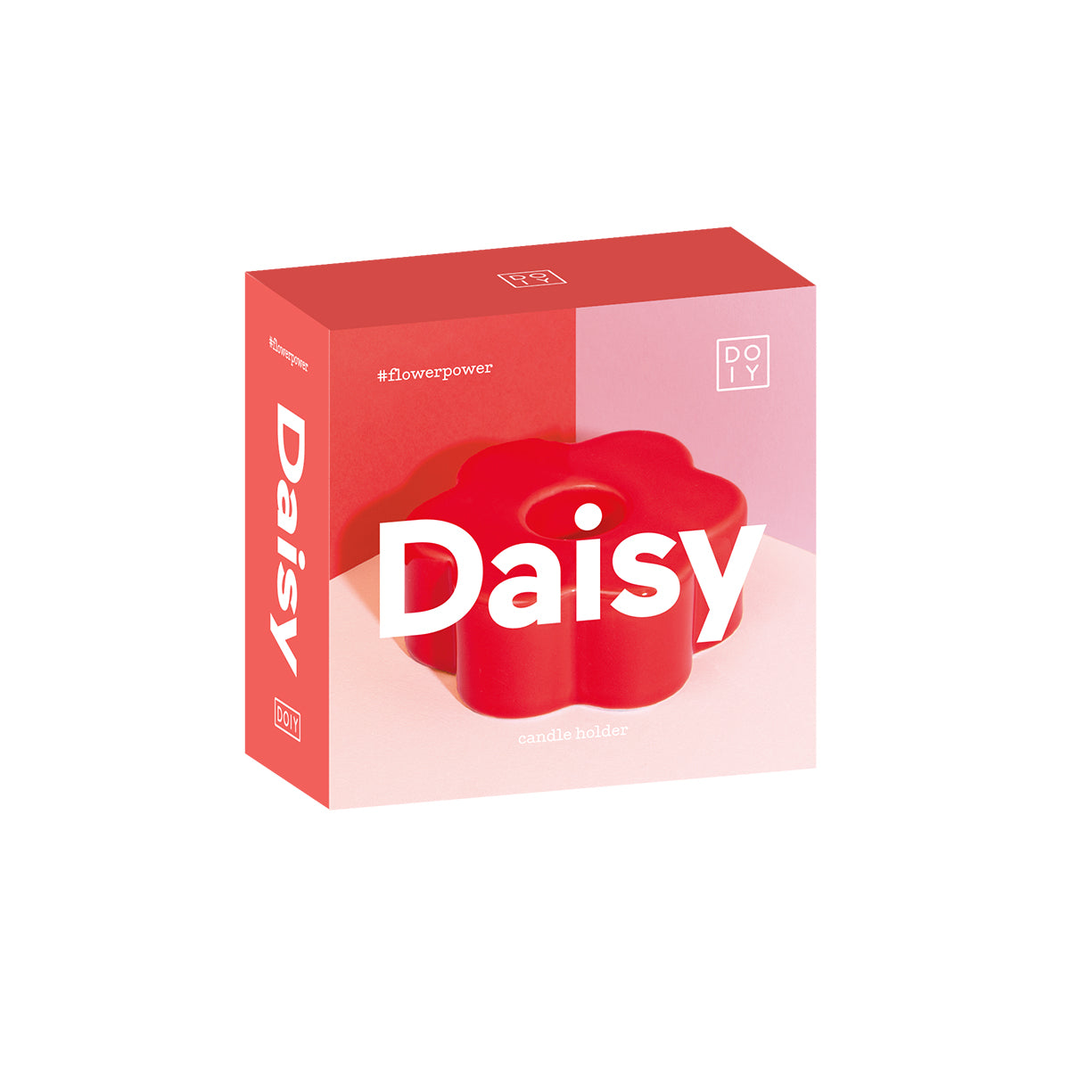DOIY Daisy Candle Holder Red