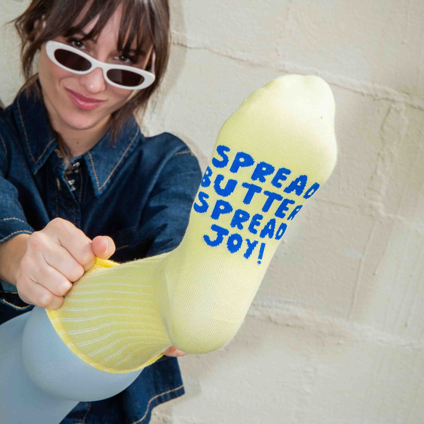 Eat My Socks Crew Socks Butter