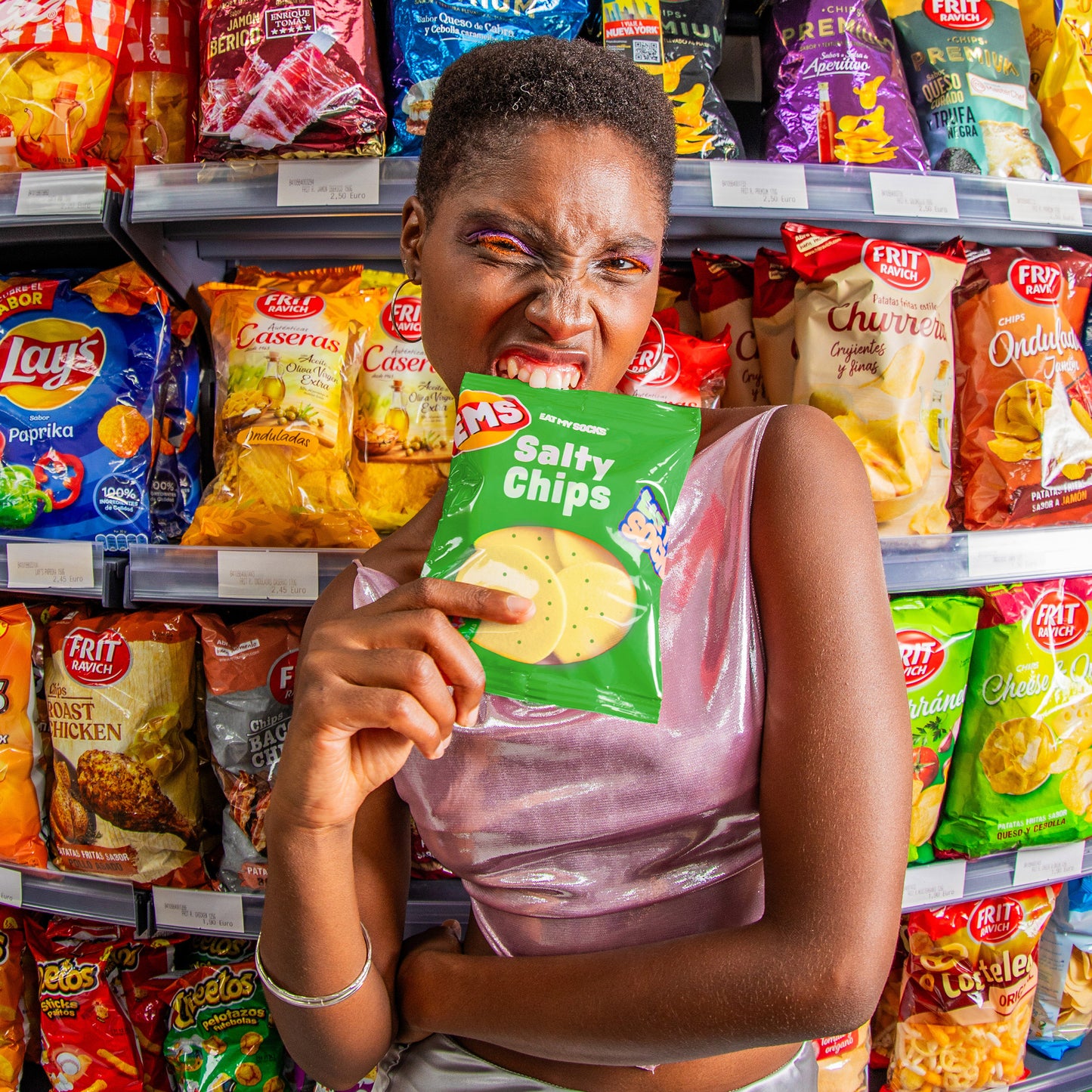 Eat My Socks Socks Salty Chips Green