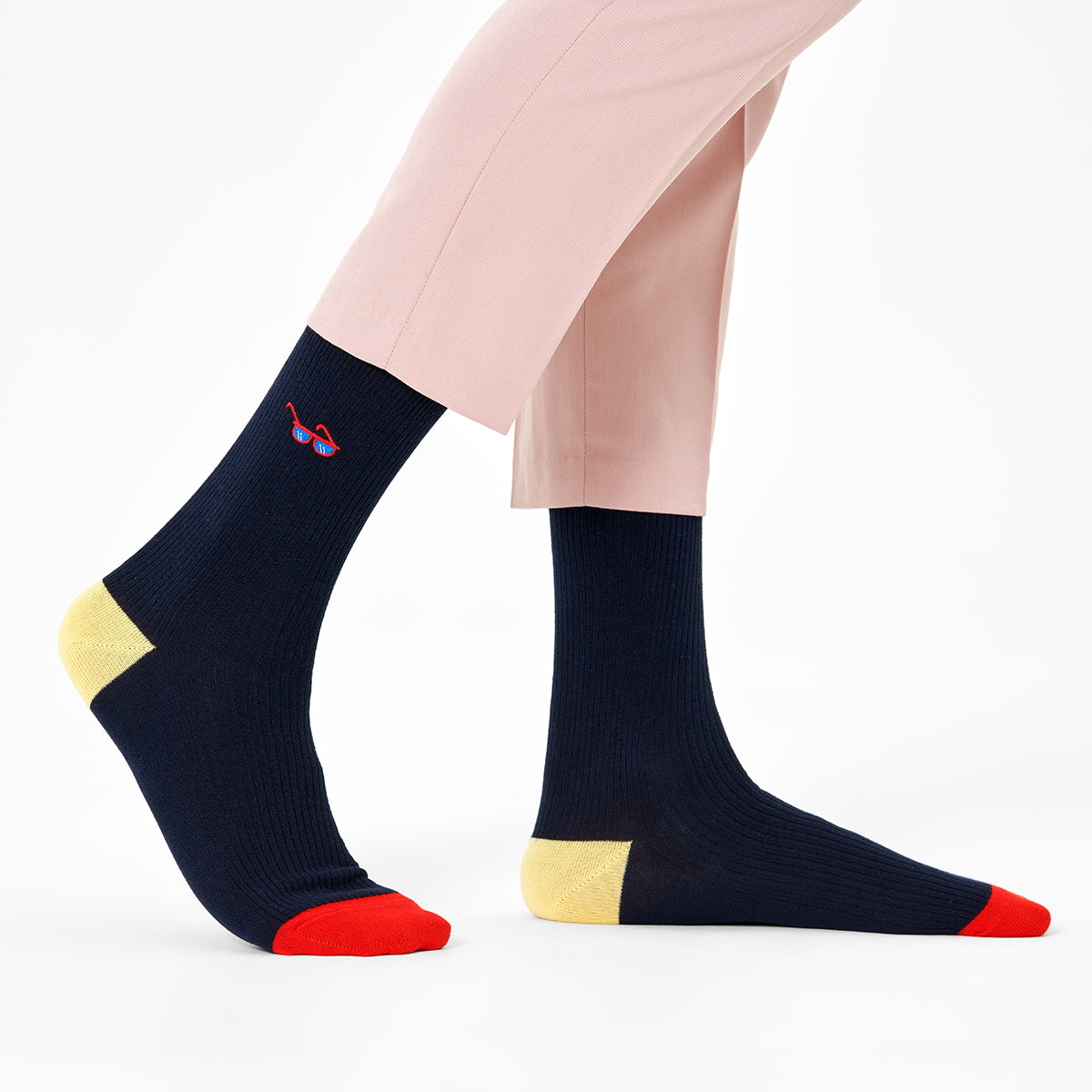 Happy Socks Sunny Days Ribbed Embroidery Sock (6500)