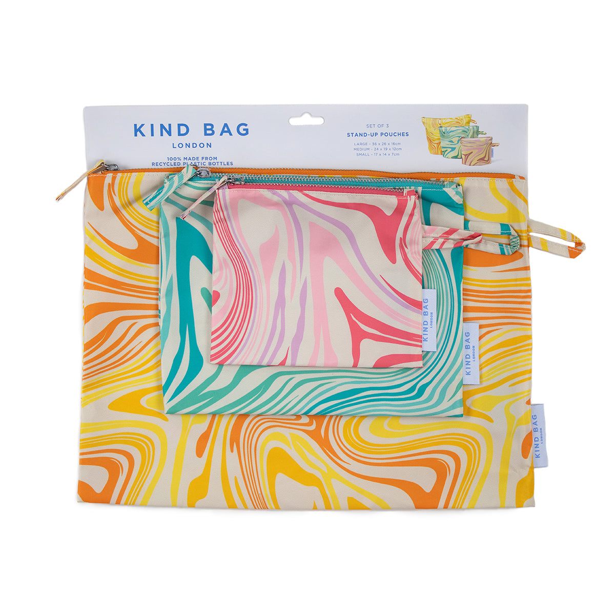 Kind Bag Pouches (set of 3) Marble