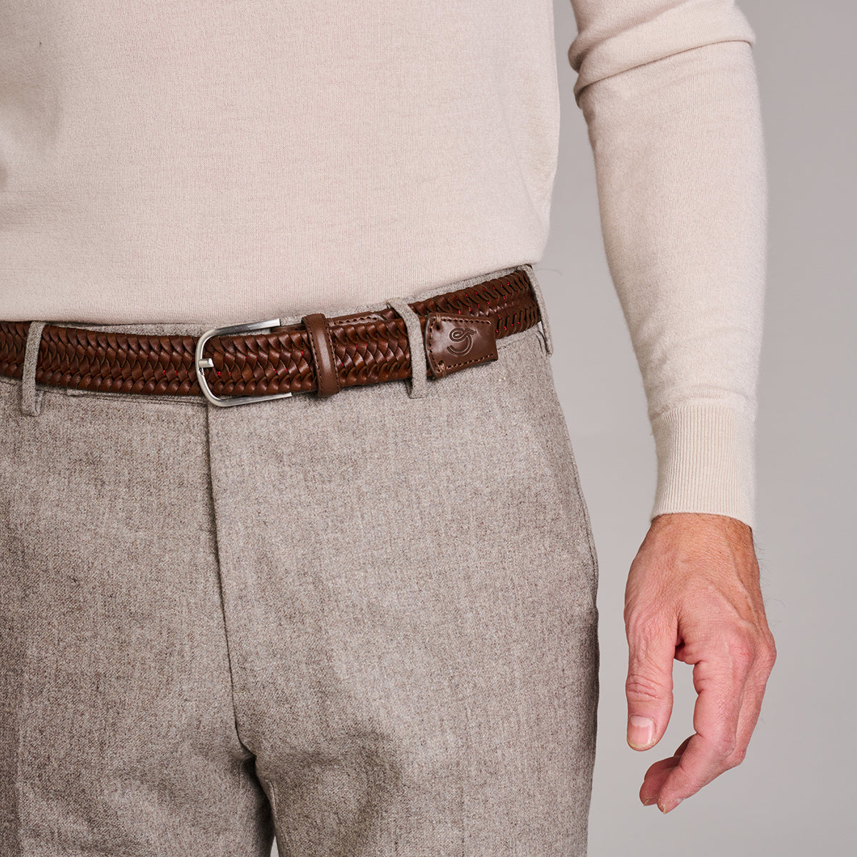 La Boucle La Boucle Stretch Leather Mono Roma Woven Belt Woven Belt