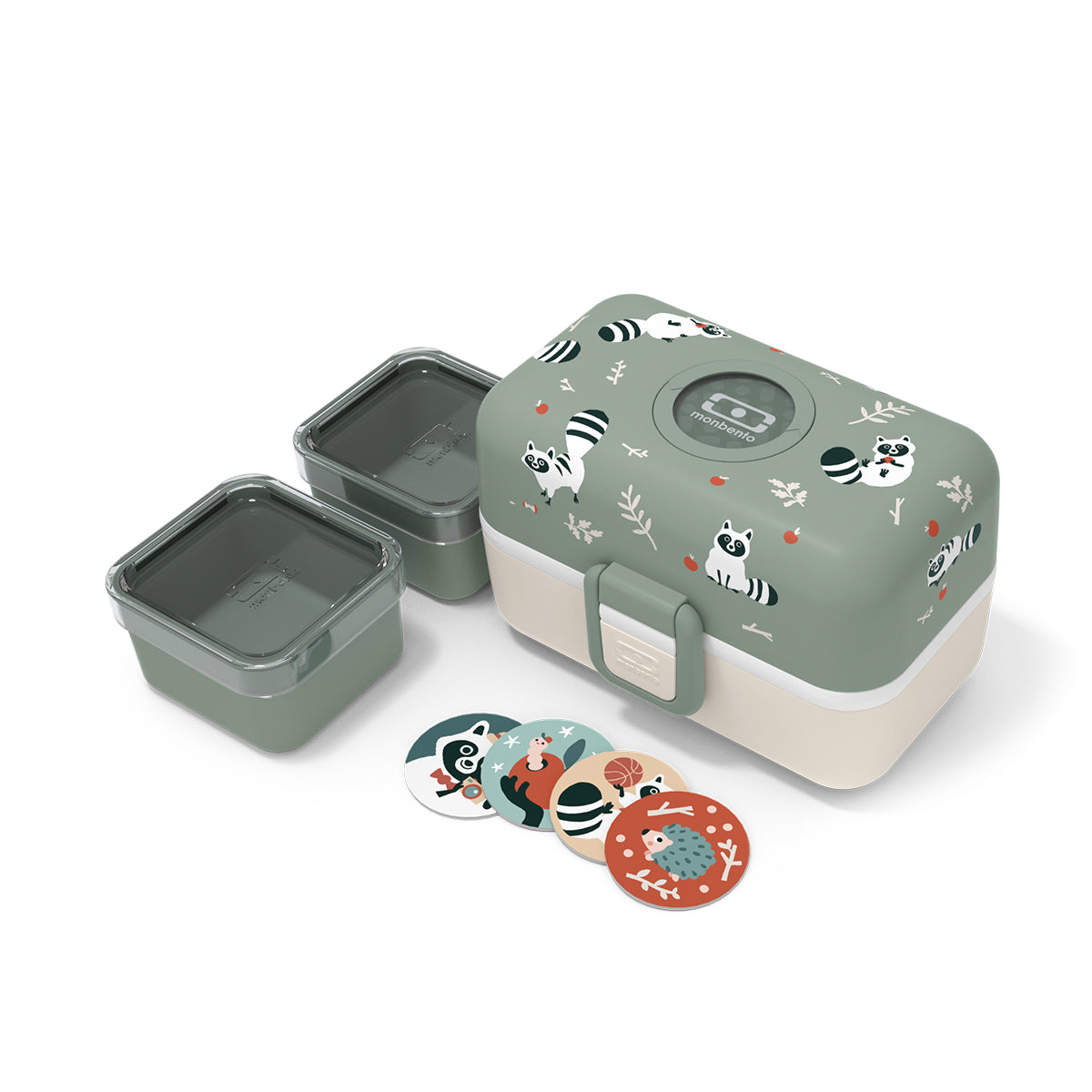 Monbento MB Kids Tresor Graphic Green Raccoon Kids Lunch Box Kids Lunch Box
