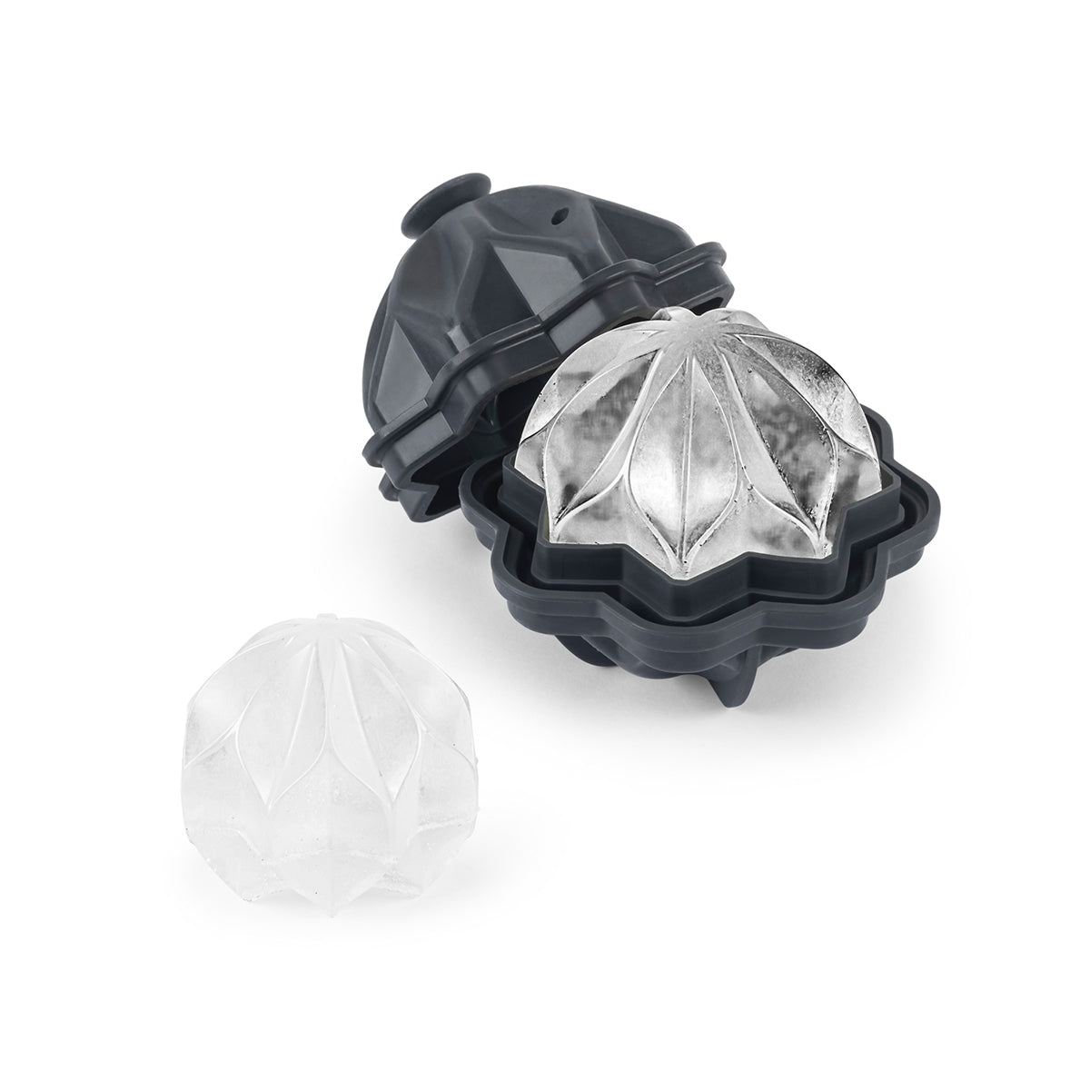 W&P Cocktail Ice Cube Ripple Charcoal