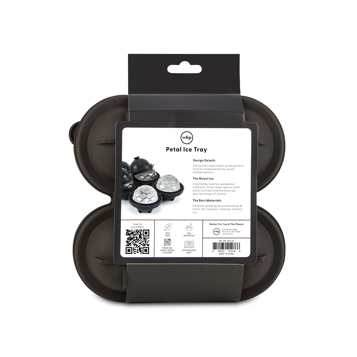 W&P Cocktail Ice Tray Petal Charcoal
