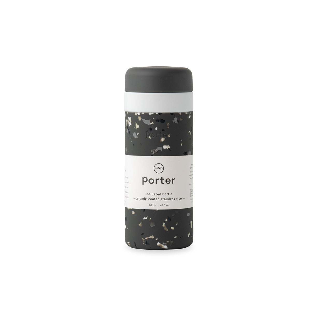 W&P Insulated Bottle Terrazzo 475ml Charcoal
