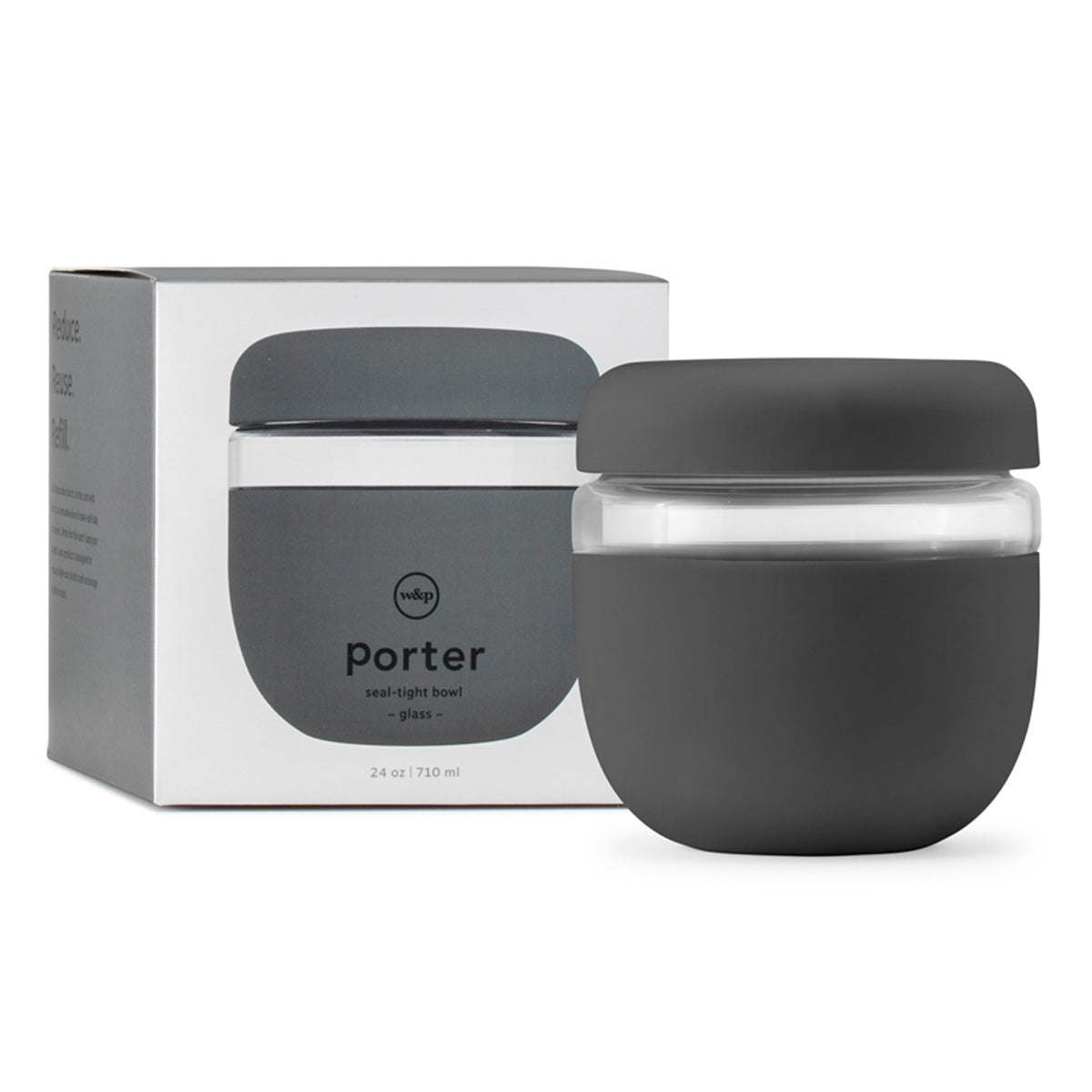 W&P Seal Tight Glass Bowl 710ml Charcoal