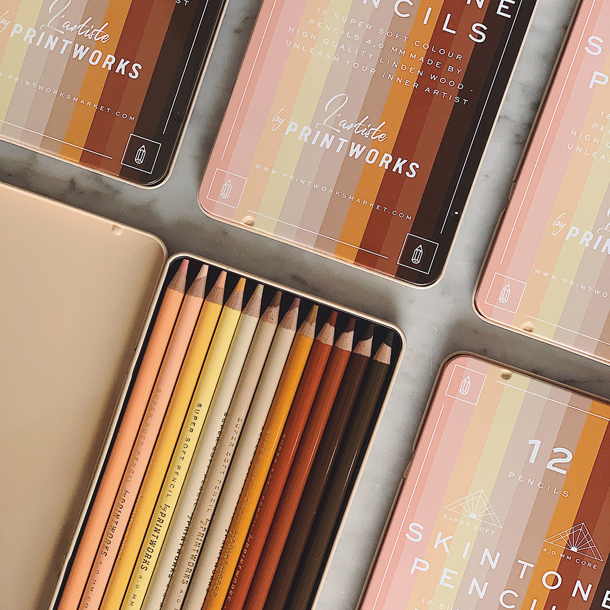 Printworks Colour Pencils (set of 12) - Skin Tone