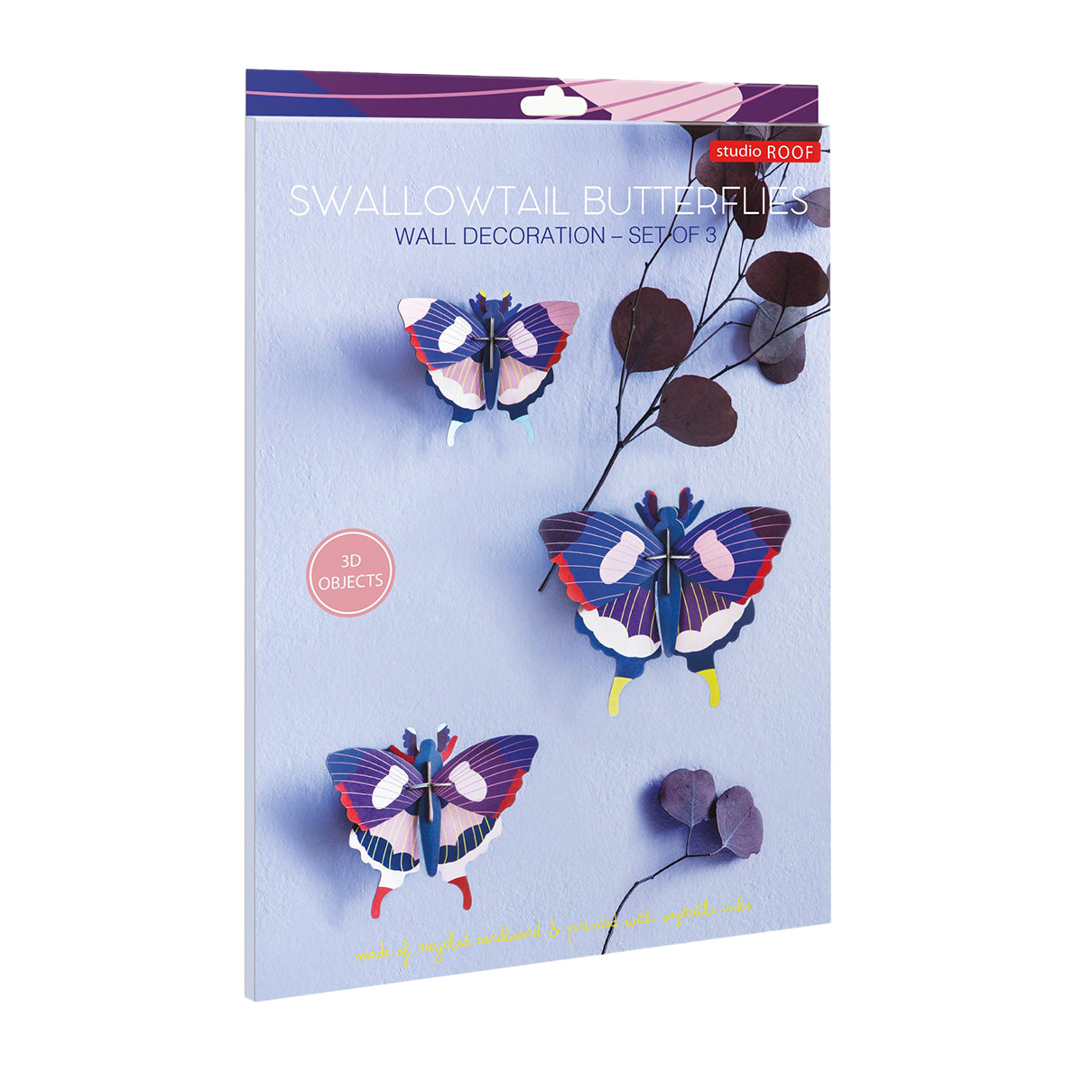 Studio Roof Wall Art Butterflies (A4) Set of 3 Swallowtail Butterfly