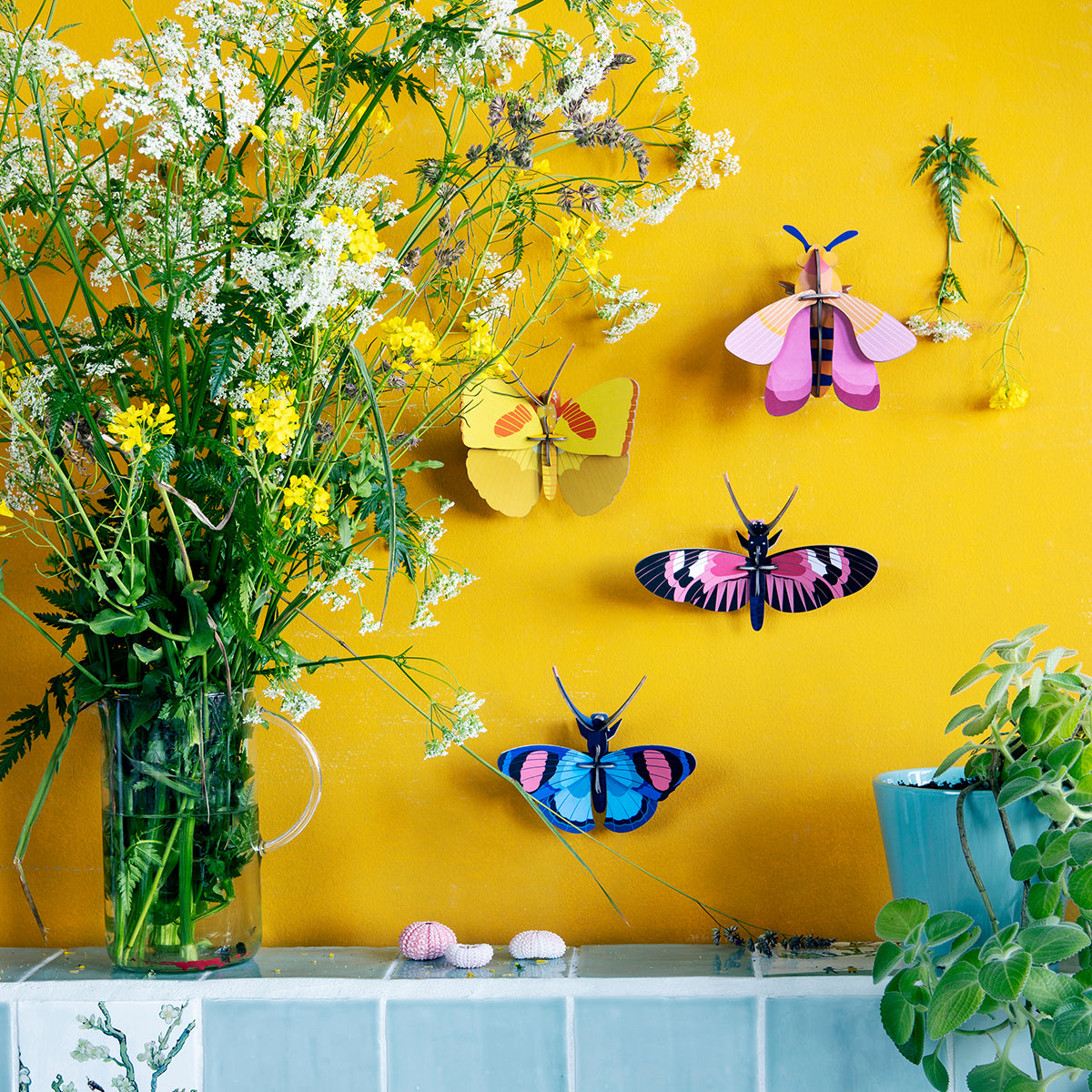 Studio Roof Wall Art Butterflies (B7) Yellow Butterfly