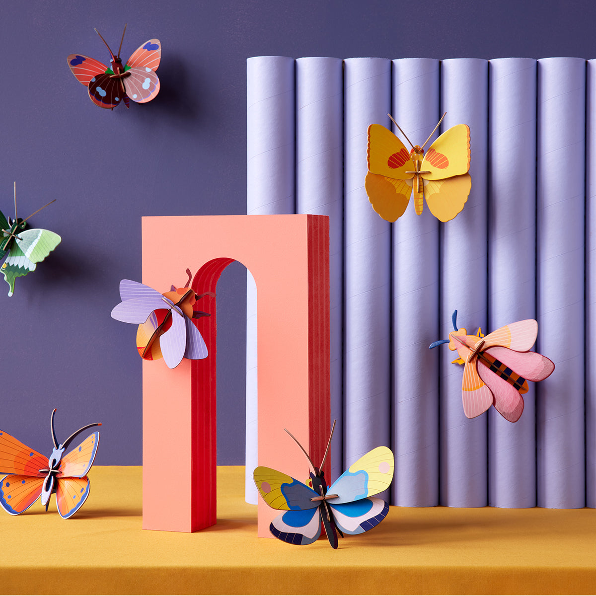 Studio Roof Wall Art Butterflies (B7) Yellow Butterfly