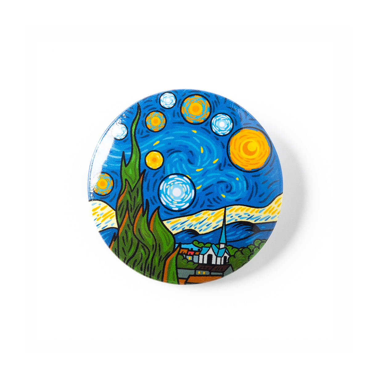 Today Is Art Day Button Badge Vincent Van Gogh Starry Night