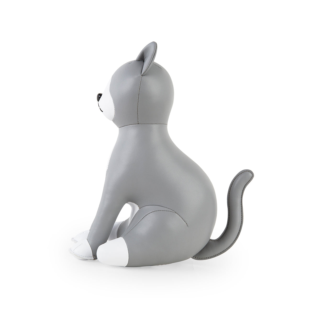 Zuny Bookend Cat Tuxedo Grey