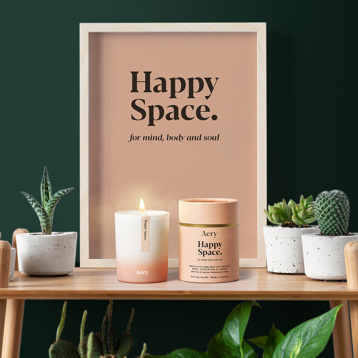 Aery Living Aromatherapy 200g Soy Candle Happy Space