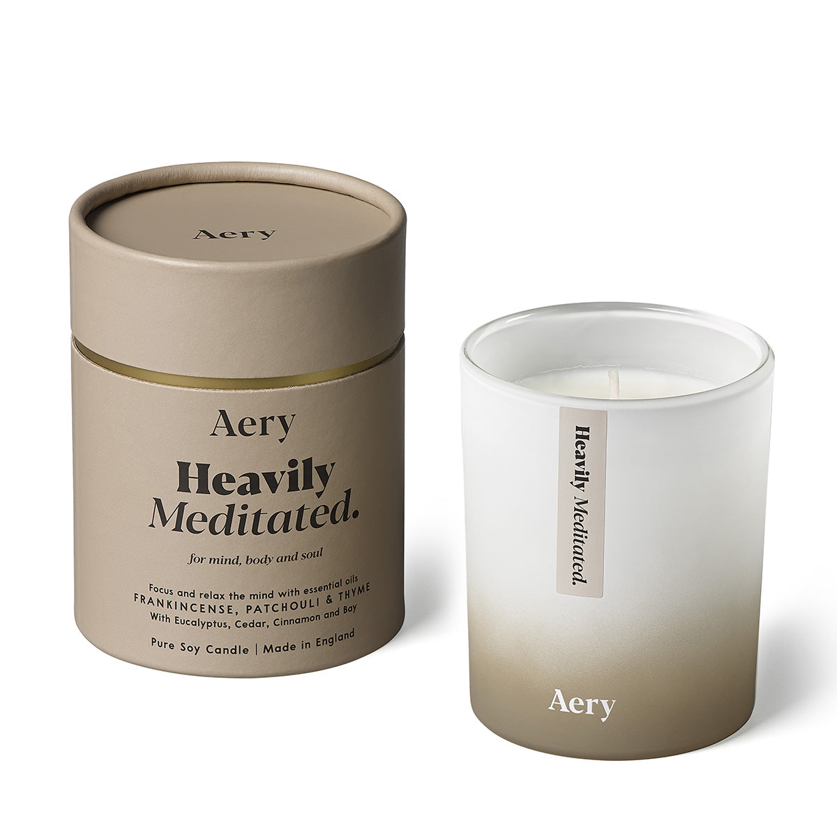 Aery Living Aromatherapy 200g Soy Candle Heavily Meditated