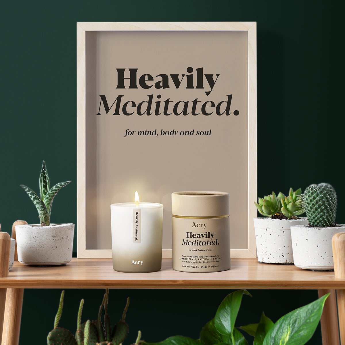 Aery Living Aromatherapy 200g Soy Candle Heavily Meditated